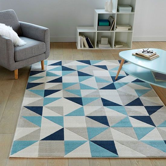 Salon scandinave bleu-gris
